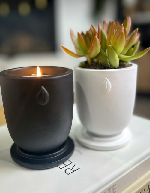 Load image into Gallery viewer, Matani Concrete Cement Candle Planter Aromatherapy Soy Black Sandalwood 3.1x4in
