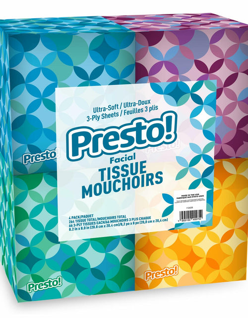 Load image into Gallery viewer, Amazon Presto! Ultra-Soft 3-Ply Facial Tissues 264 Count White 4 Packs

