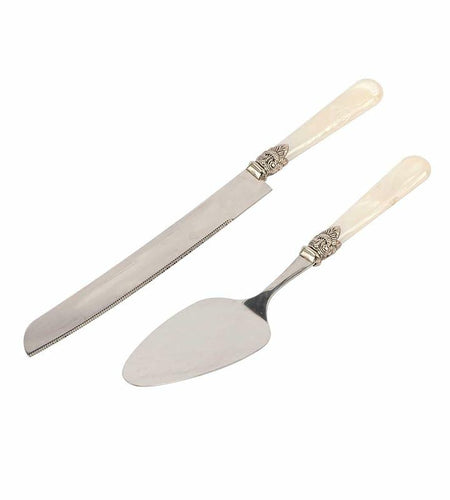 CATHYLIN Wedding Cake Knife & Server Set, Italian Style, 2 pcs, Yellow