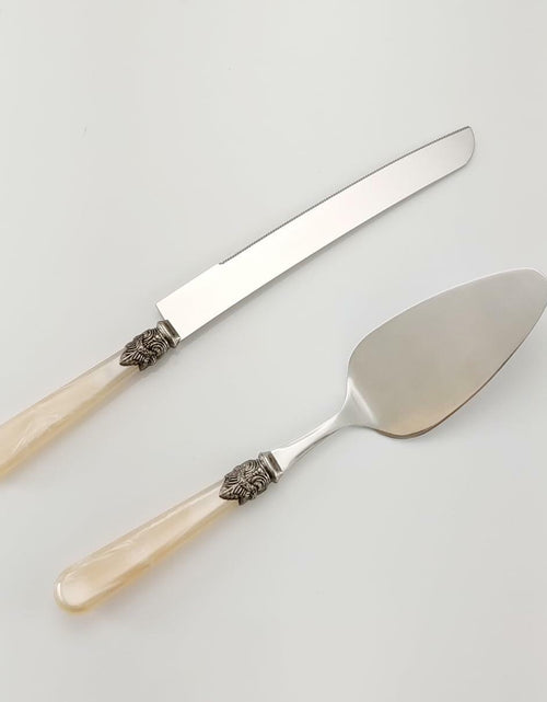Load image into Gallery viewer, CATHYLIN Wedding Cake Knife &amp; Server Set, Italian Style, 2 pcs, Yellow
