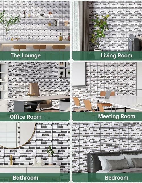 Load image into Gallery viewer, VallisCo 3D Faux Brick Wall Panel 12x12 Black White Marble 10 Pcs PVC
