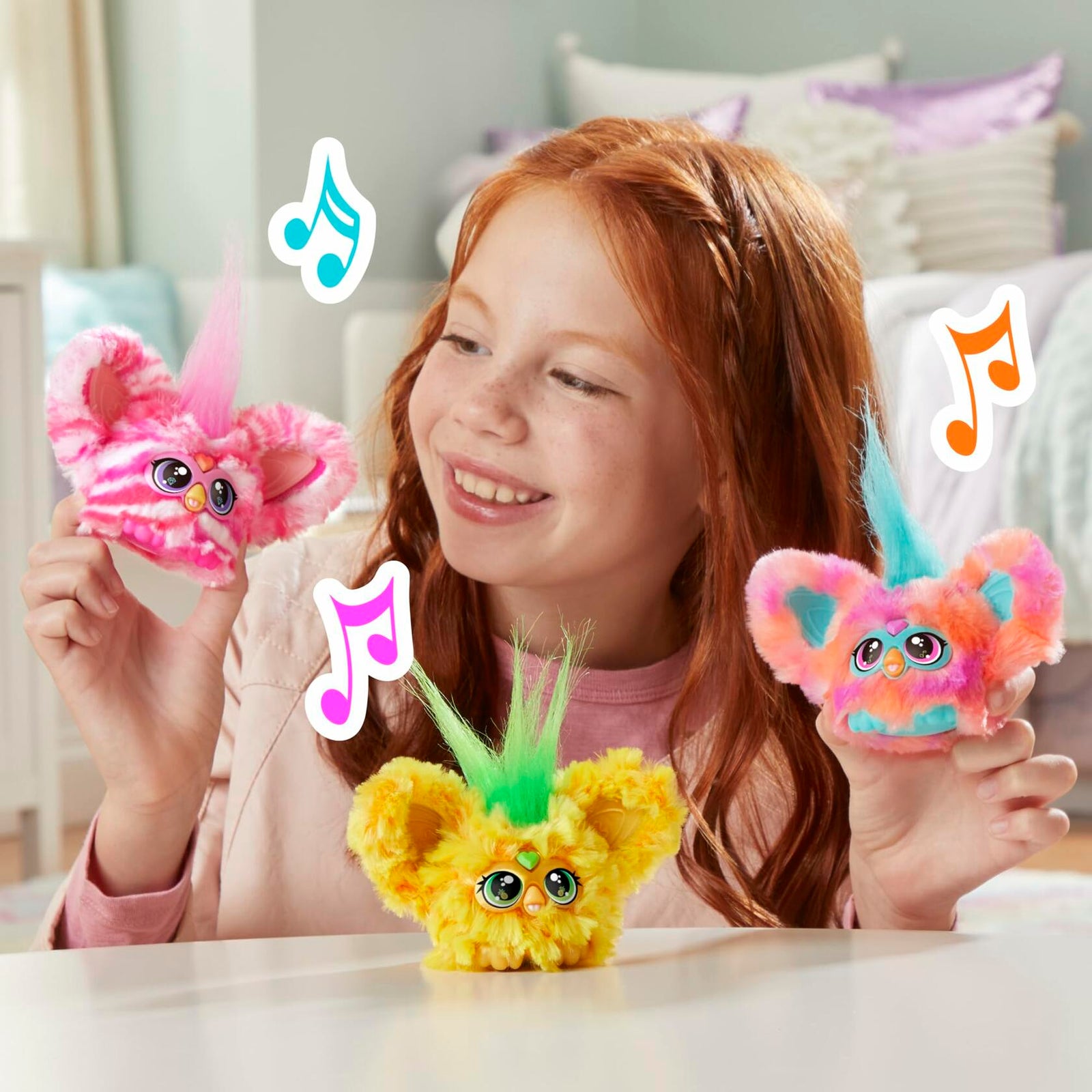 Furby Furblets Ree-Mix Mini Friend 45+ Sounds Music Coral Electronic Plush