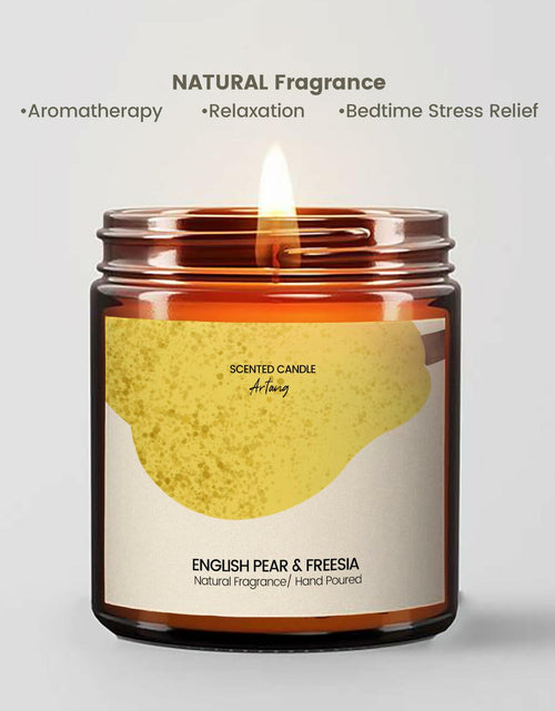 Load image into Gallery viewer, Generic English Pear &amp; Freesia Scented Soy Candle Black Jar Chroma
