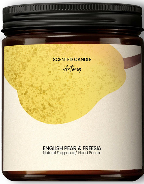 Load image into Gallery viewer, Generic English Pear &amp; Freesia Scented Soy Candle Black Jar Chroma
