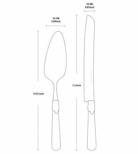 CATHYLIN Wedding Cake Knife & Server Set, Italian Style, 2 pcs, Yellow