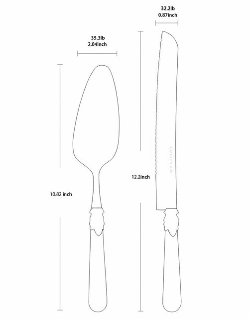 Load image into Gallery viewer, CATHYLIN Wedding Cake Knife &amp; Server Set, Italian Style, 2 pcs, Yellow
