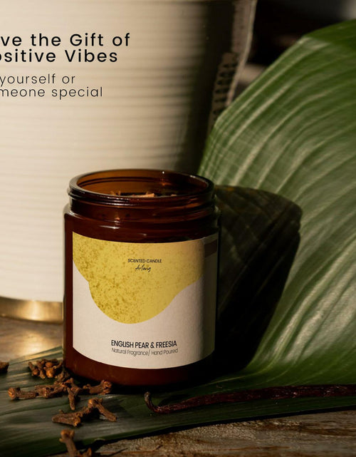 Load image into Gallery viewer, Generic English Pear &amp; Freesia Scented Soy Candle Black Jar Chroma
