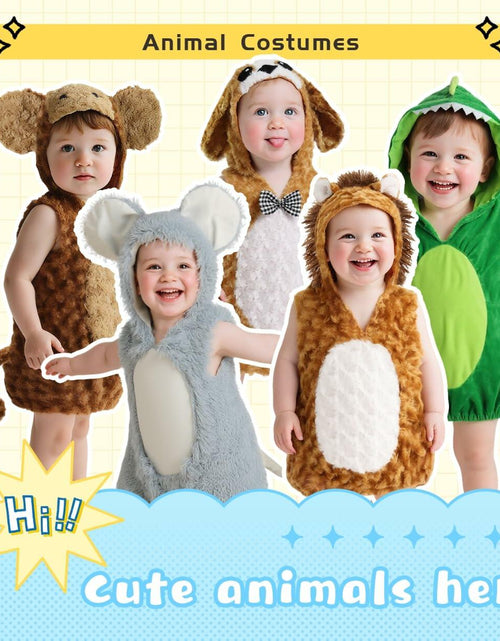 Load image into Gallery viewer, UQJE Baby Toddler Lion Costume Plush Furry Halloween Brown Size 3'-3'4"
