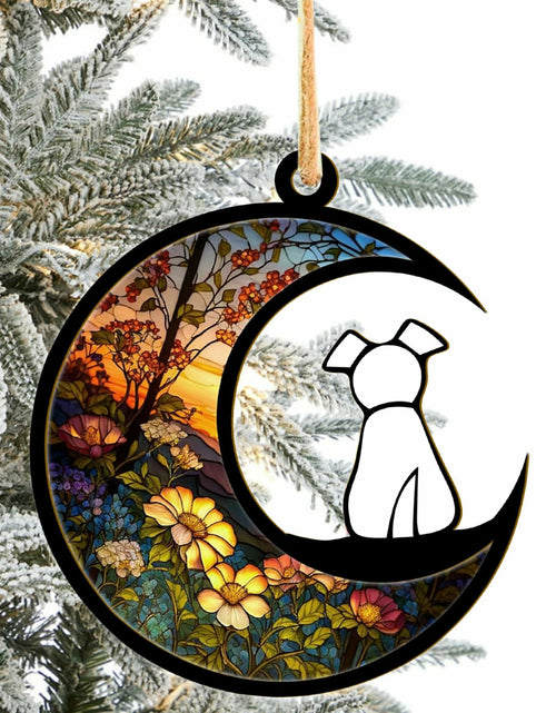 Load image into Gallery viewer, LOVELYPOD Dog Ornament Suncatcher Memorial Gift White 4 Inch
