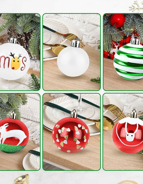 Load image into Gallery viewer, yintok Christmas Ornaments Balls 37ct 2.36" &amp; 1.18" Red Green White Xmas
