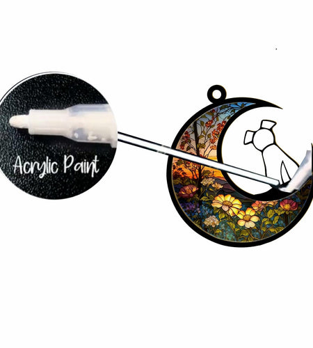 LOVELYPOD Dog Ornament Suncatcher Memorial Gift White 4 Inch