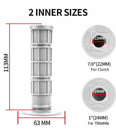 MOPASEN 7/8"" 22mm and 24mm Universal Motorcycle Grips Hand Grips for Kawasaki