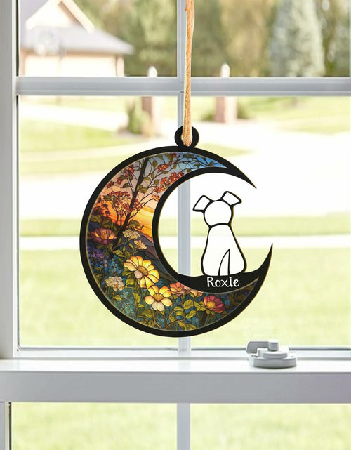 Load image into Gallery viewer, LOVELYPOD Dog Ornament Suncatcher Memorial Gift White 4 Inch
