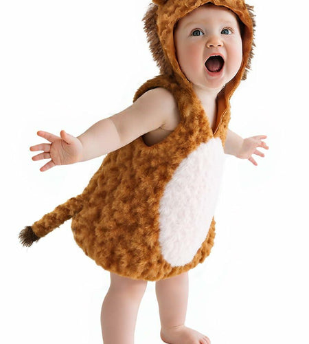 UQJE Baby Toddler Lion Costume Plush Furry Halloween Brown Size 3'-3'4"