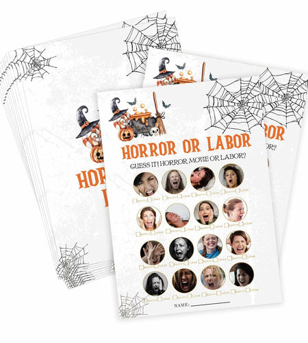 Tuyashua Halloween Horror Labor Game Baby Shower 30 Cards Multicolor WY03