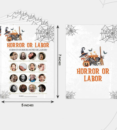 Tuyashua Halloween Horror Labor Game Baby Shower 30 Cards Multicolor WY03