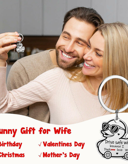 Load image into Gallery viewer, XgiftCreat Valentines Keychain Gifts for Wife - Drive Safe Wife I Love You,
