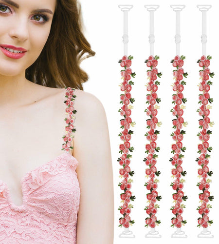 Yolev 2 Pairs Decorative Removable Flower Bra Straps Snow Bud Color One Size