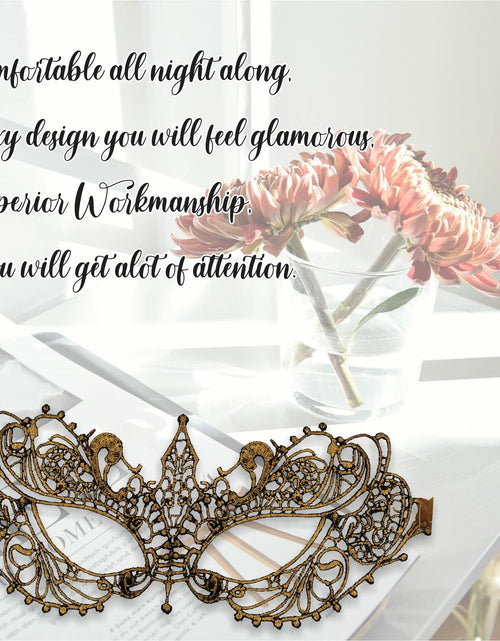 Load image into Gallery viewer, Gold Masquerade Mask For Women - Lace Masquerade Masks for Masquerade Party,
