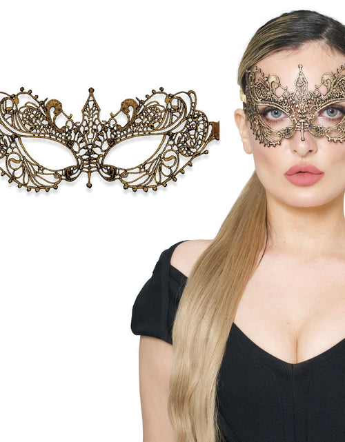 Load image into Gallery viewer, Gold Masquerade Mask For Women - Lace Masquerade Masks for Masquerade Party,
