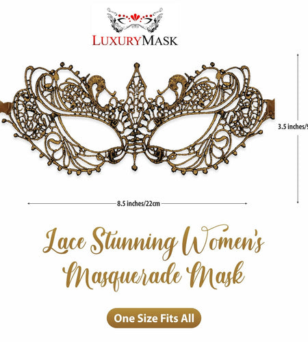 Gold Masquerade Mask For Women - Lace Masquerade Masks for Masquerade Party,