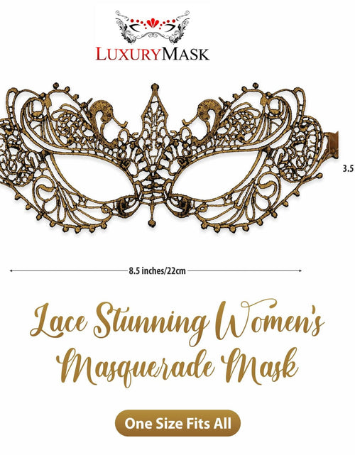 Load image into Gallery viewer, Gold Masquerade Mask For Women - Lace Masquerade Masks for Masquerade Party,
