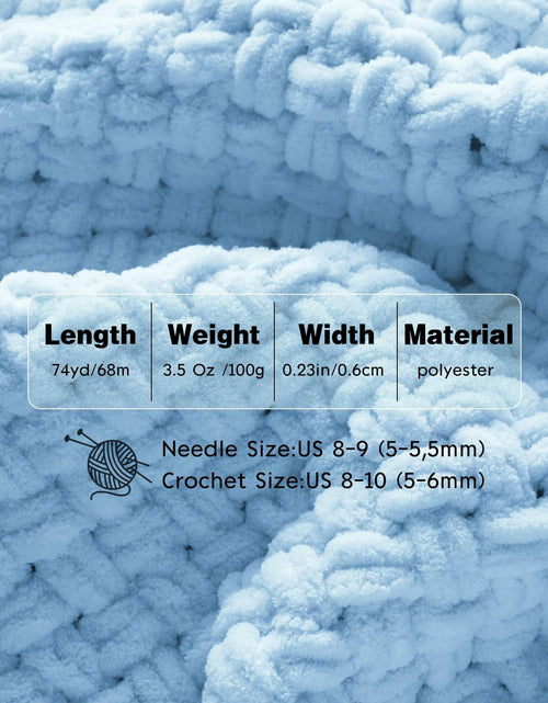 Load image into Gallery viewer, Chunky Chenille Yarn Light Green Soft Thick Crochet Knitting Yarn 74yd 3.5oz
