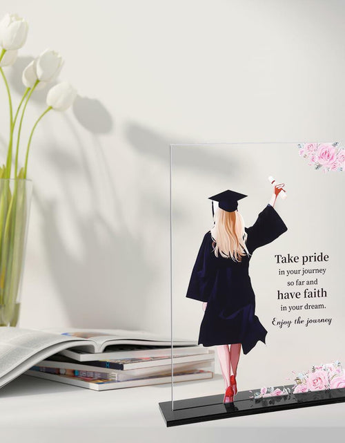 Load image into Gallery viewer, Kiwayo Acrylic Inspirational Graduation Keepsake Gift for Her Black
