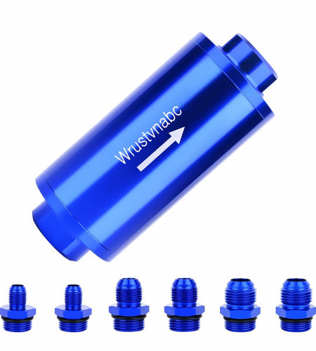 Wrustvnabc 6AN 8AN 10AN Inline Fuel Filter 10 Micron Red 58MM Aluminum