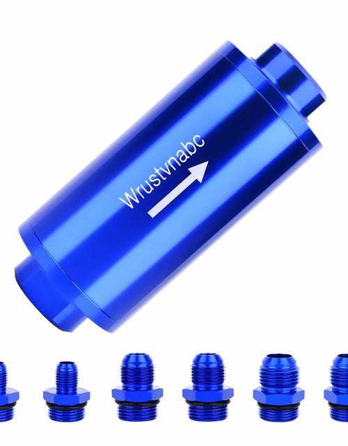 Load image into Gallery viewer, Wrustvnabc 6AN 8AN 10AN Inline Fuel Filter 10 Micron Red 58MM Aluminum
