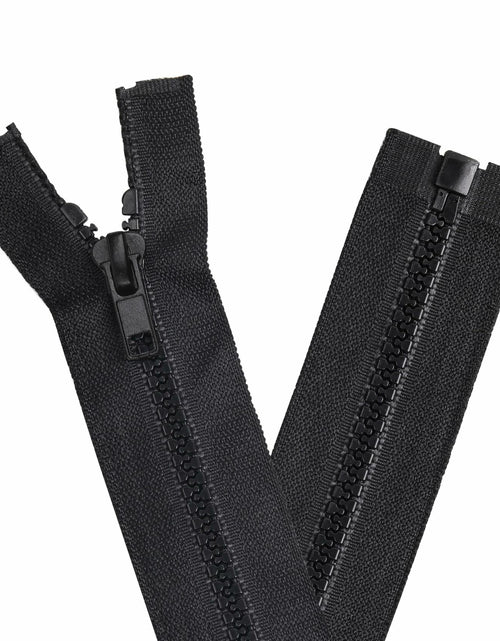 Load image into Gallery viewer, YAKA 4PCS #5 22in Separating Jacket Zippers Black Molded Plastic Size 22in
