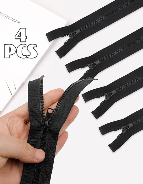 Load image into Gallery viewer, YAKA 4PCS #5 22in Separating Jacket Zippers Black Molded Plastic Size 22in
