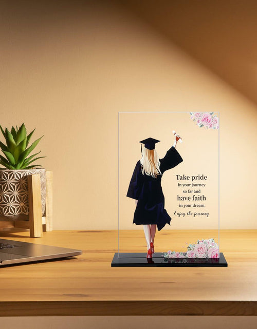 Load image into Gallery viewer, Kiwayo Acrylic Inspirational Graduation Keepsake Gift for Her Black
