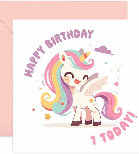 Old English Company 1st Birthday Card Girls Cute Unicorn Age 1 Year