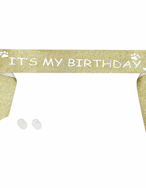 Load image into Gallery viewer, Generic Gold Dog Birthday Sash Sparkling Pet Bandana Celebration
