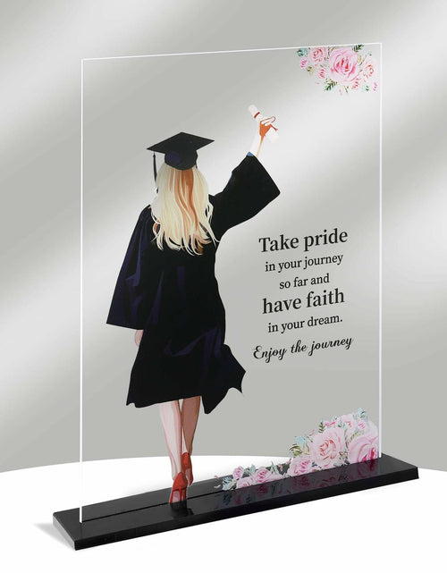 Load image into Gallery viewer, Kiwayo Acrylic Inspirational Graduation Keepsake Gift for Her Black
