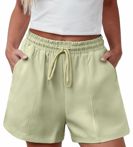 luvamia Women's Loose High Waist Lint Green Shorts Size Small