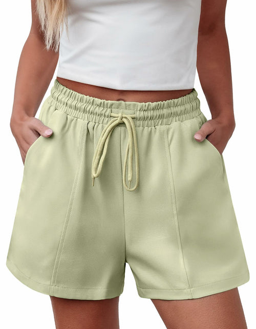 Load image into Gallery viewer, luvamia Women's Loose High Waist Lint Green Shorts Size Small

