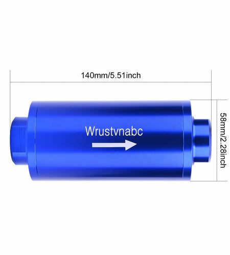Wrustvnabc 6AN 8AN 10AN Inline Fuel Filter 10 Micron Red 58MM Aluminum