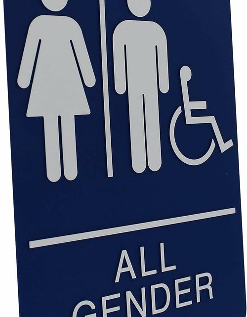 Load image into Gallery viewer, Headline Sign 9487 ADA Wheelchair Accessible All Gender Restroom Sign 6x9 Blue
