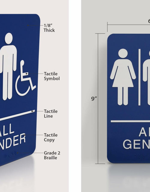 Load image into Gallery viewer, Headline Sign 9487 ADA Wheelchair Accessible All Gender Restroom Sign 6x9 Blue
