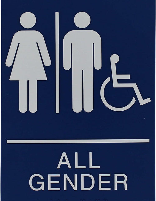 Load image into Gallery viewer, Headline Sign 9487 ADA Wheelchair Accessible All Gender Restroom Sign 6x9 Blue
