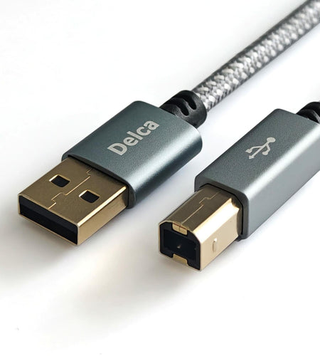 Delca 6ft Nylon Braided USB 2.0 Printer Cable Type A to B Gray