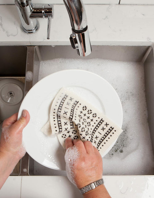 Load image into Gallery viewer, Ecologie Swedish Sponge Reusable Dishcloth, Onyx 2 Count
