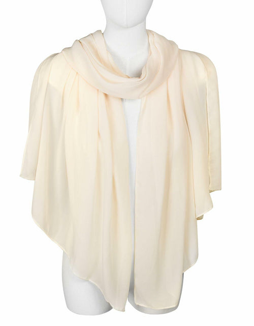 Load image into Gallery viewer, QIUTIMIY Sheer Chiffon Shawl Wrap Elegant Wedding Evening Scarf White W70cm
