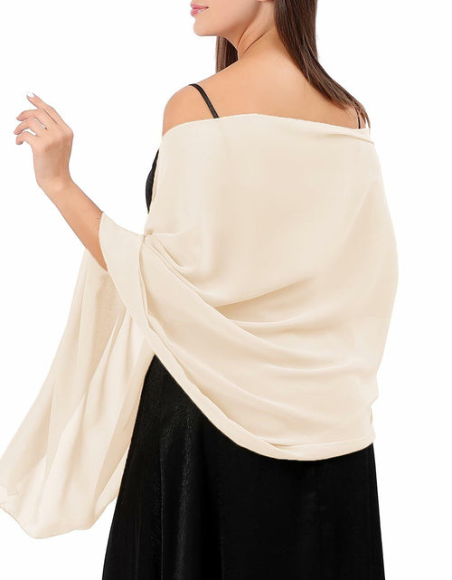 Load image into Gallery viewer, QIUTIMIY Sheer Chiffon Shawl Wrap Elegant Wedding Evening Scarf White W70cm
