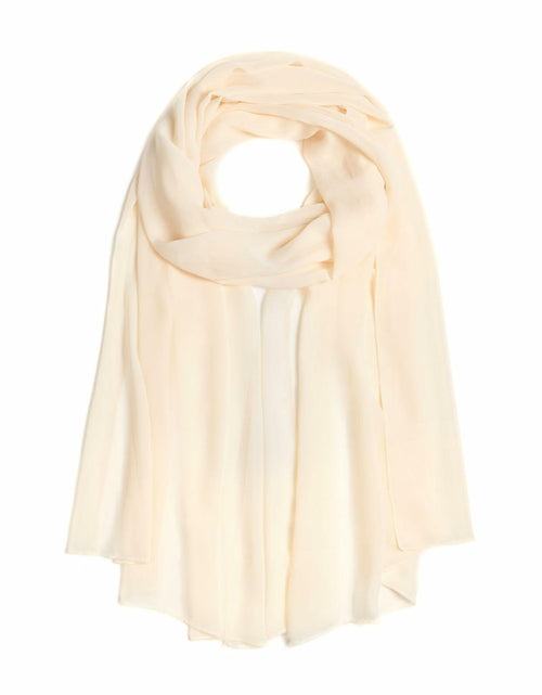 Load image into Gallery viewer, QIUTIMIY Sheer Chiffon Shawl Wrap Elegant Wedding Evening Scarf White W70cm
