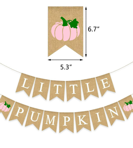 Little Pumpkin Teal Burlap Banner – Fall, Baby Shower & Birthday Decor