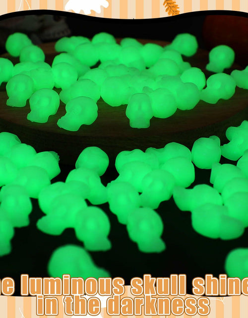 Load image into Gallery viewer, CCINEE 100PCS Glow in the Dark Mini Skull Heads Halloween Party Decor
