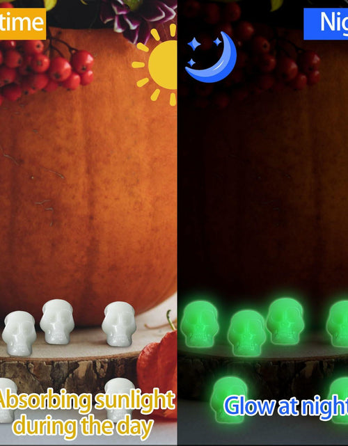 Load image into Gallery viewer, CCINEE 100PCS Glow in the Dark Mini Skull Heads Halloween Party Decor

